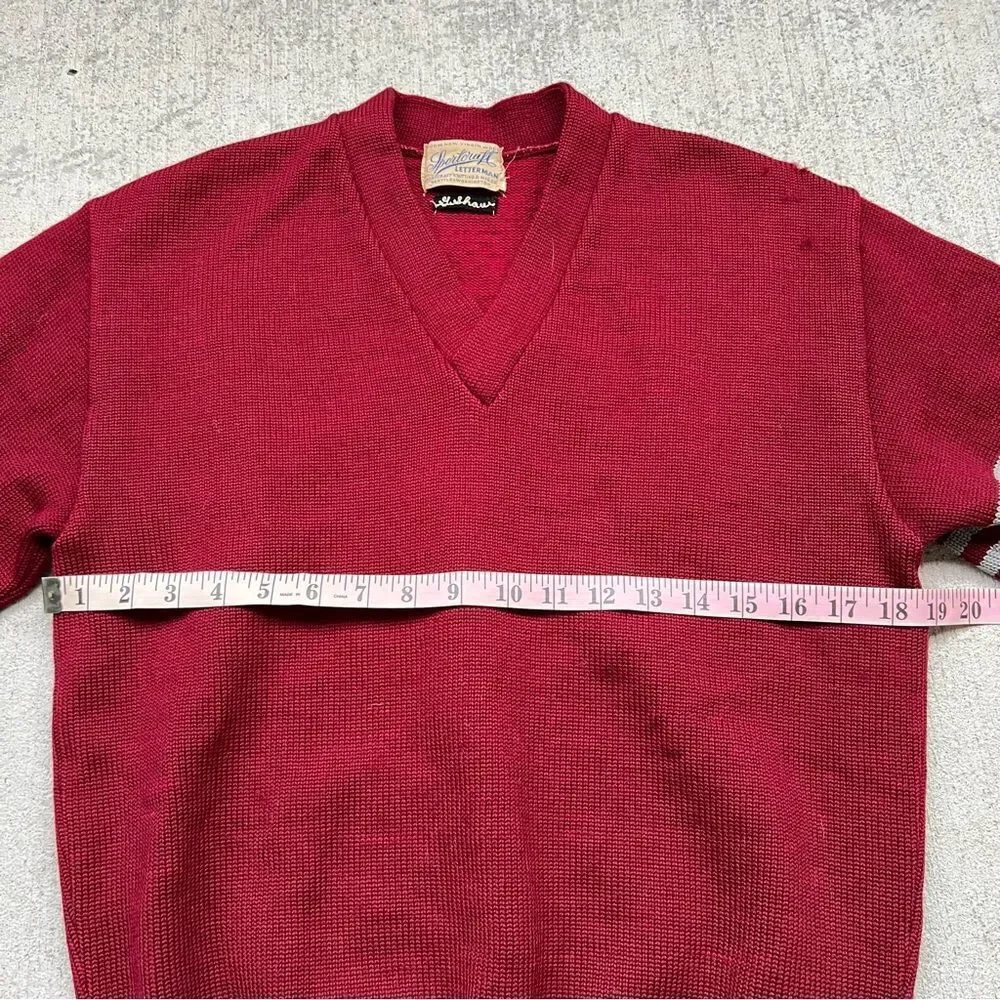 Vintage 1960s Wool Letterman Sweater Men's S
